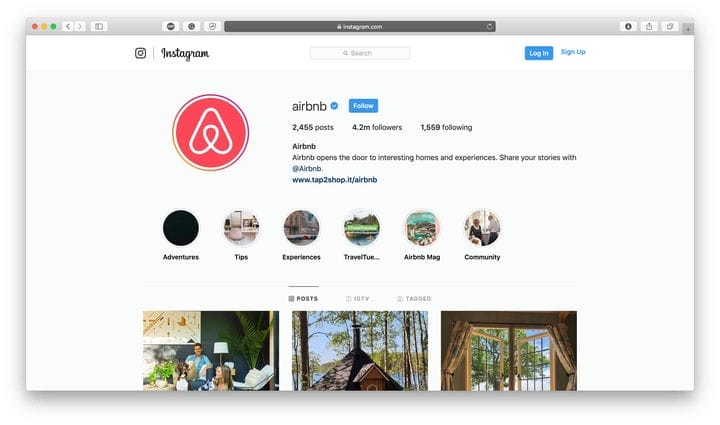 Airbnb Instagram Биография