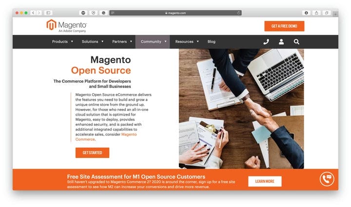 Платформа электронной коммерции Magento с открытым исходным кодом