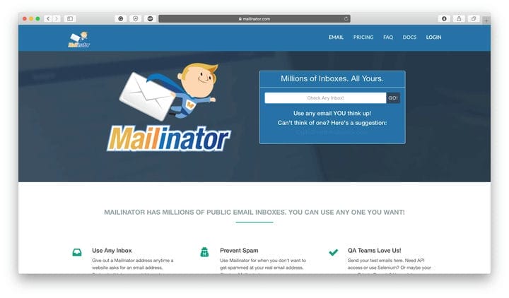 Mailinator Ecommerce Security