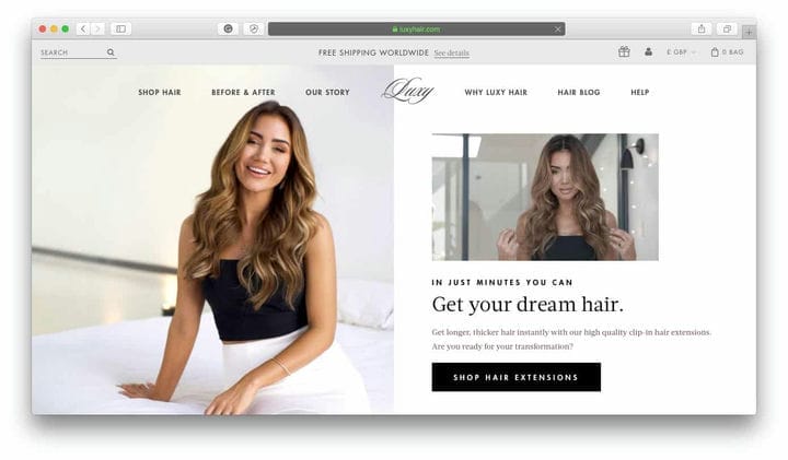 Магазины Luxy Hair Shopify