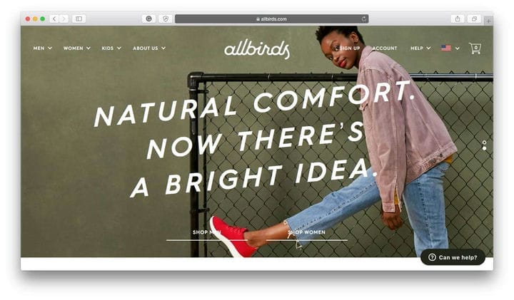 AllBirds Лучшие магазины Shopify