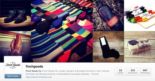 Настройка Instagram Finch Goods Co. - Как начать бизнес